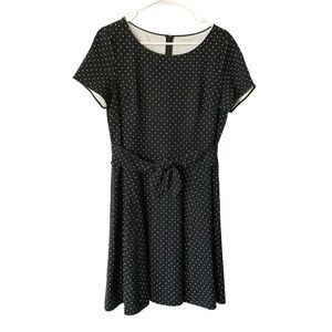 Kate Spade New York Black Polka Dot Tie Waist Dress - Size L